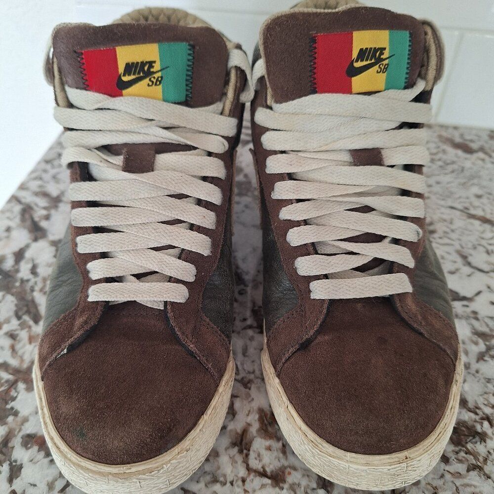 Nike SB Blazer Elite Rasta Brown Gray Leather sneakers size 6 US 38,5 EUR